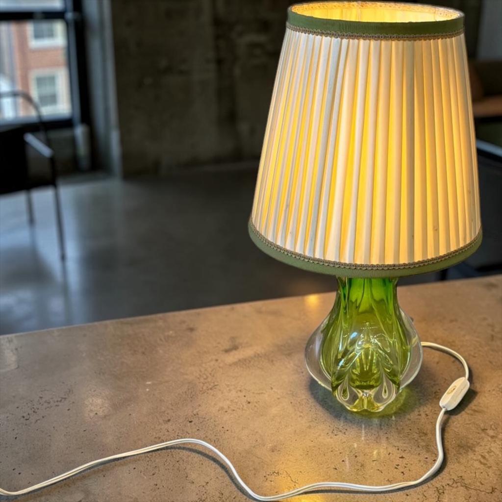 vintage groene glazen MURANO  tafellamp / lampadaire, Huis en Inrichting, Ophalen of Verzenden, Gebruikt