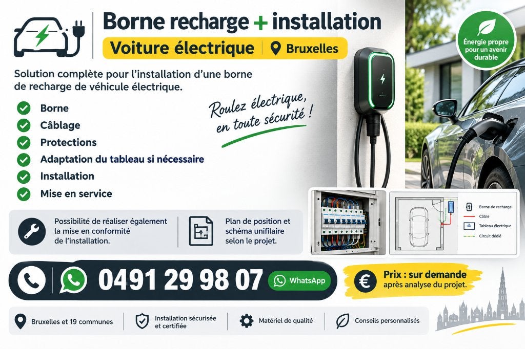 Borne recharge + installation – Voiture électrique Bruxelles, Bricolage & Construction, Enlèvement, Neuf