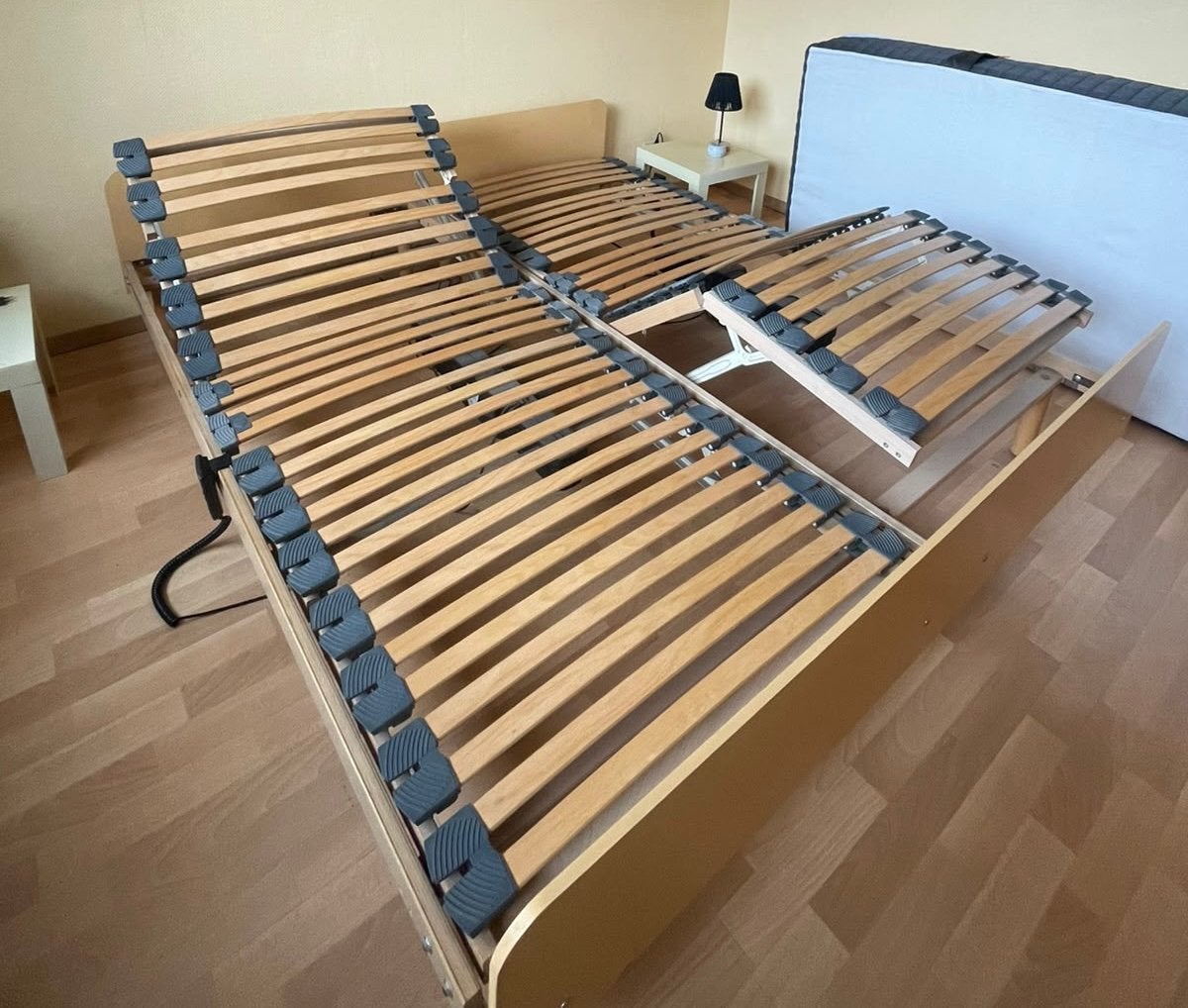 2 ELECTROFLEX elektrische boxsprings met OKIMAT-motor, Ophalen, Gebruikt, 90 cm, Eenpersoons