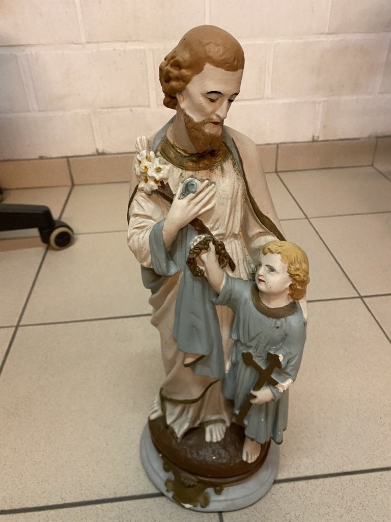 Polychroom heiligenbeeld, Antiek en Kunst, Antiek | Religieuze voorwerpen, Ophalen