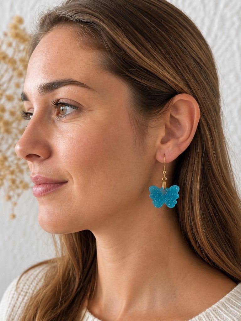 Boucles d'oreilles art.073, Bijoux, Sacs & Beauté, Neuf, Enlèvement ou Envoi, Autres matériaux, Bleu