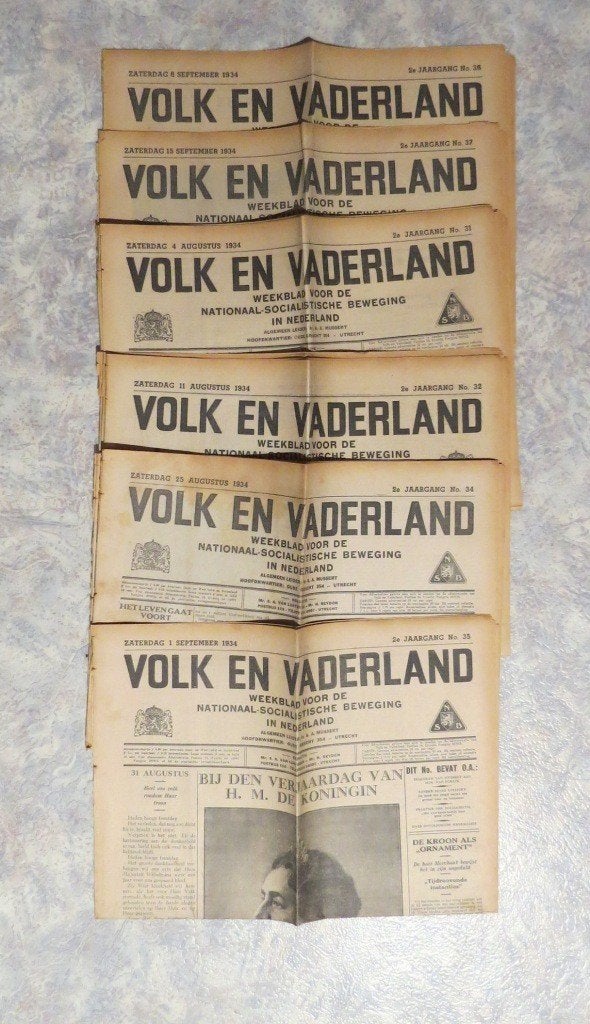 Nederland Vlaanderen Dagblad Mussert Volk Vaderland STrijd, Verzamelen, Verzenden, 1920 tot 1940, Krant