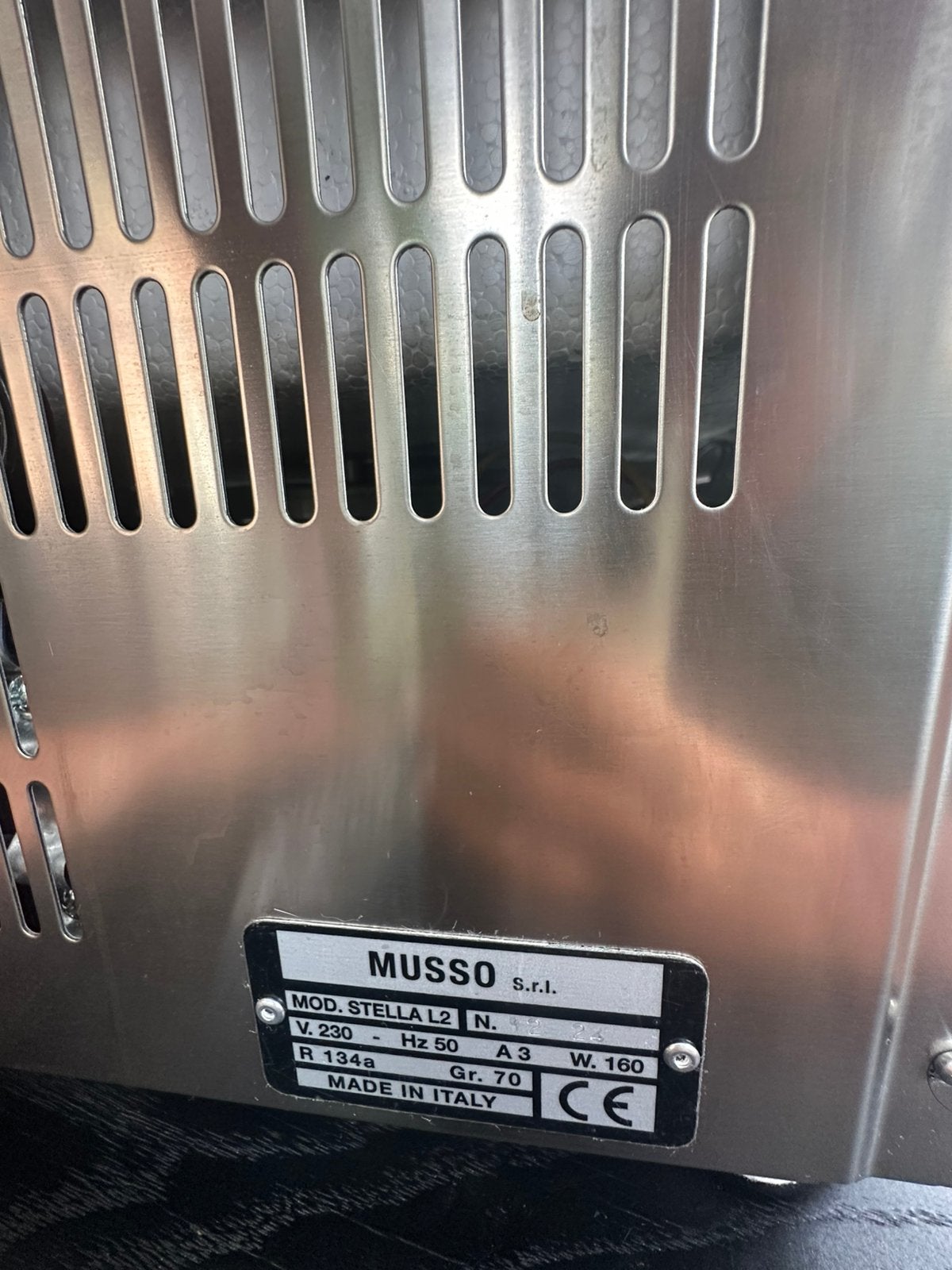 Musso Stella ijsmachine, Enlèvement, Comme neuf