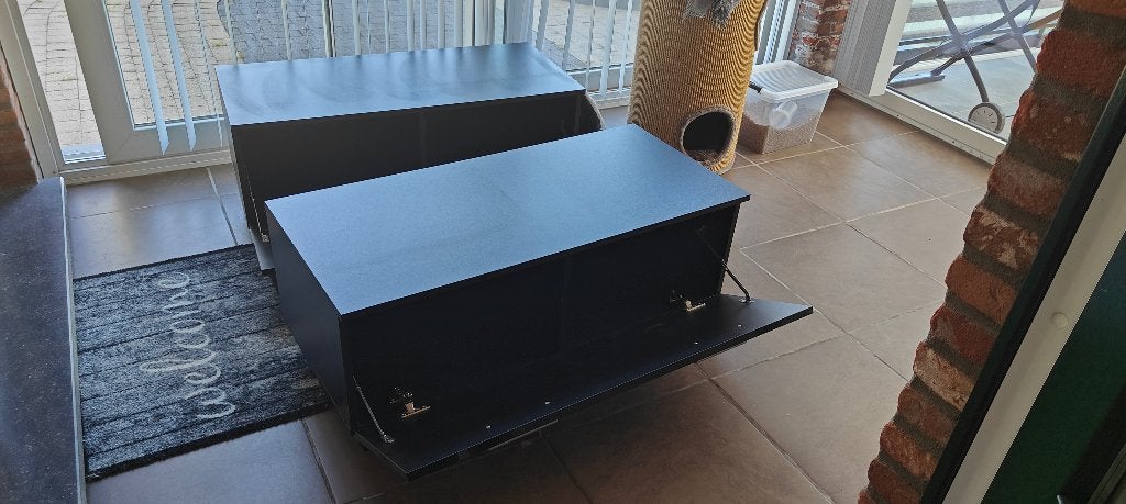Tv meubels 2x, Ophalen, Gebruikt, 100 tot 150 cm, 25 tot 50 cm