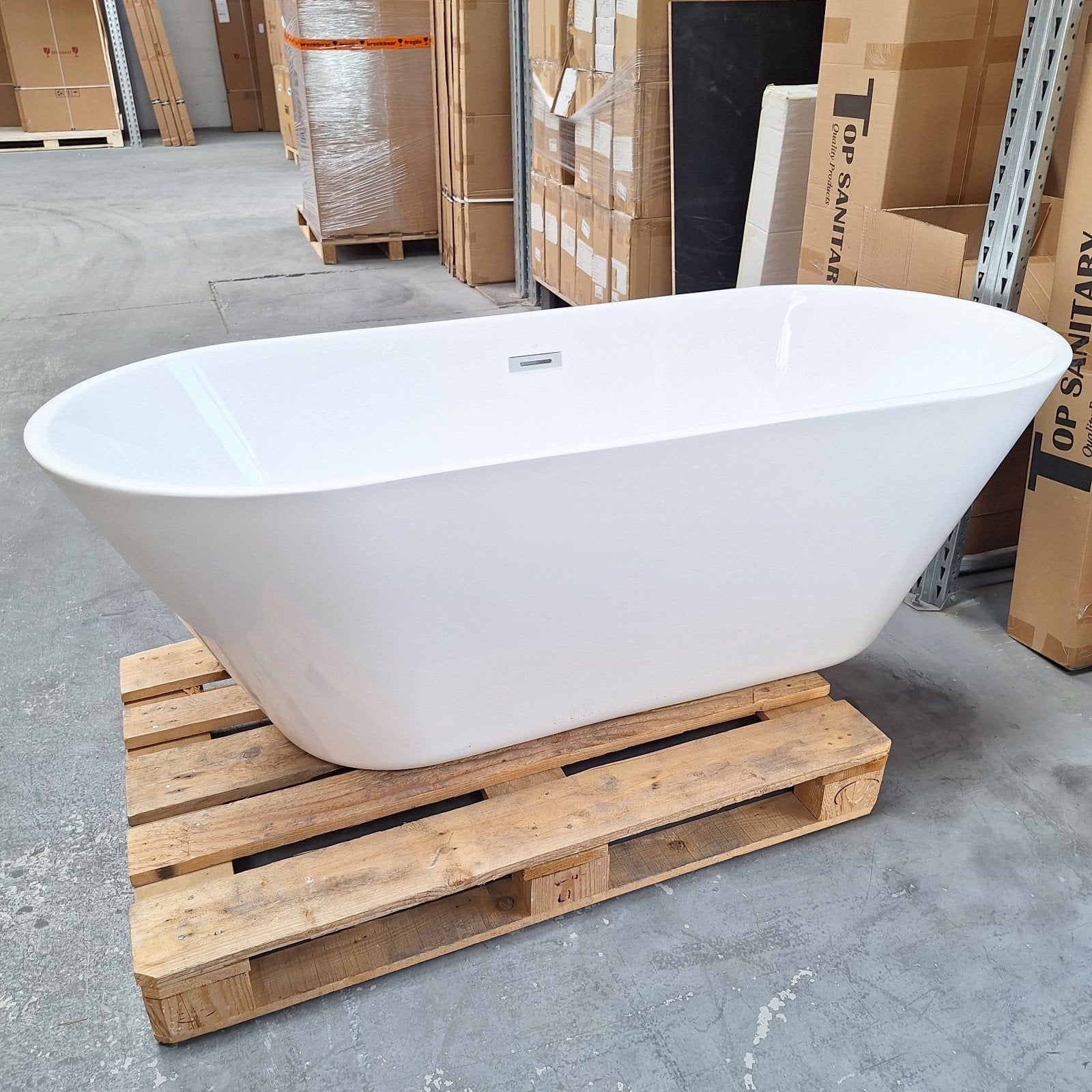Trendy badkuip vrijstaand strak design wit 170x75x59 nr339, Enlèvement ou Envoi, Neuf, Blanc