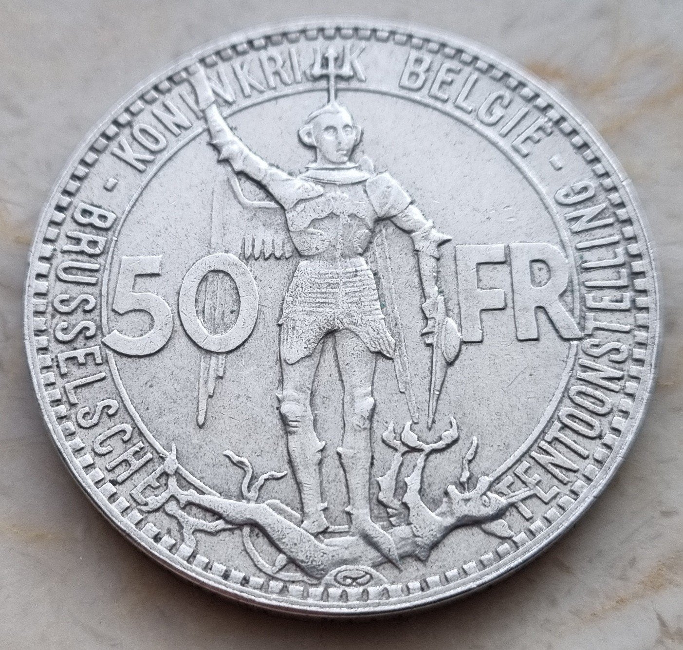 50 Frank Expo '35 Vlaams, Postzegels en Munten, Ophalen of Verzenden, Losse munt, Zilver