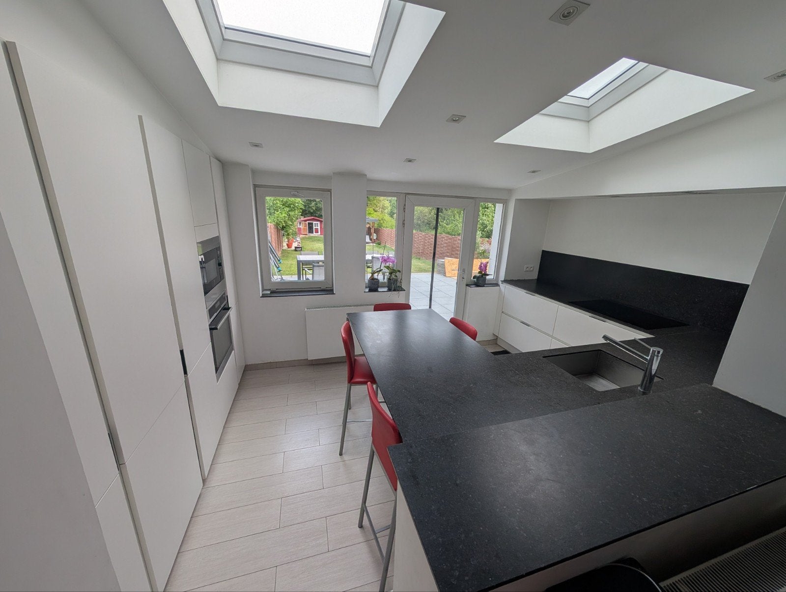 cuisine complète siematic 2018 blanche avec silestone, Maison & Meubles, Sans poignée, Composite, Enlèvement, Utilisé