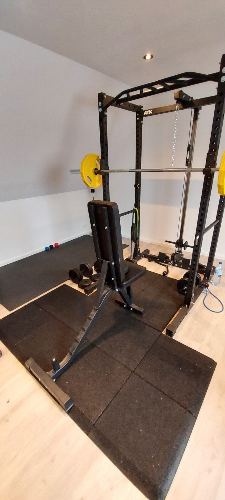 home gym ATX power rack + gewichten en accessoires, Enlèvement, Comme neuf