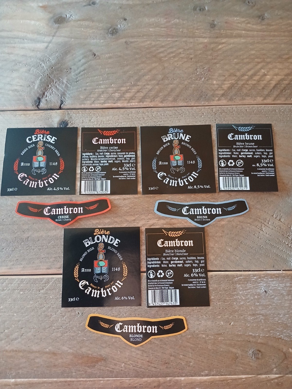 9 étiquettes biere Casteau de pairi daiza neuves, Enlèvement ou Envoi