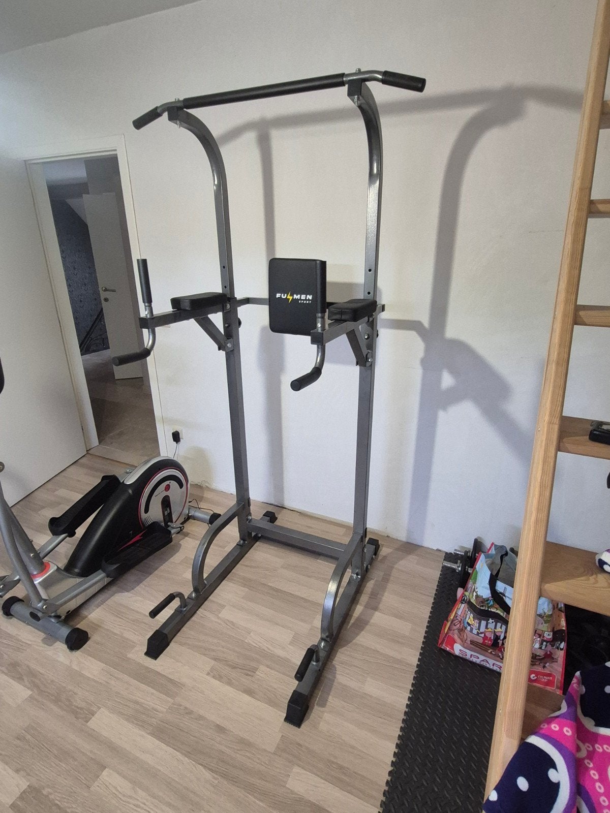 pull up bar, power station, Sport en Fitness, Fitnessmaterialen, Ophalen, Zo goed als nieuw, Oprekstang