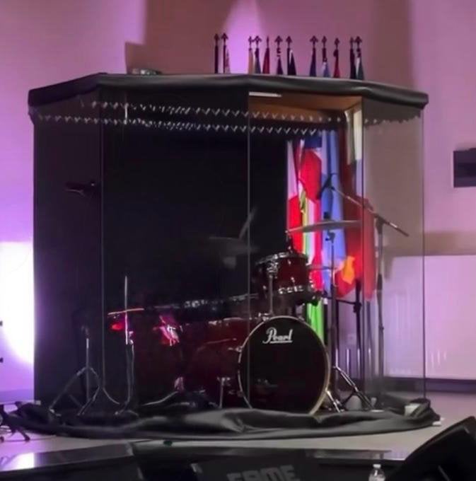 Akoestische drumkooi, Muziek en Instrumenten, Ophalen, Zo goed als nieuw