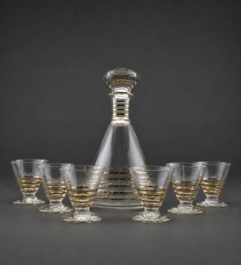Carafe et six verres à liqueur Art Déco., Enlèvement