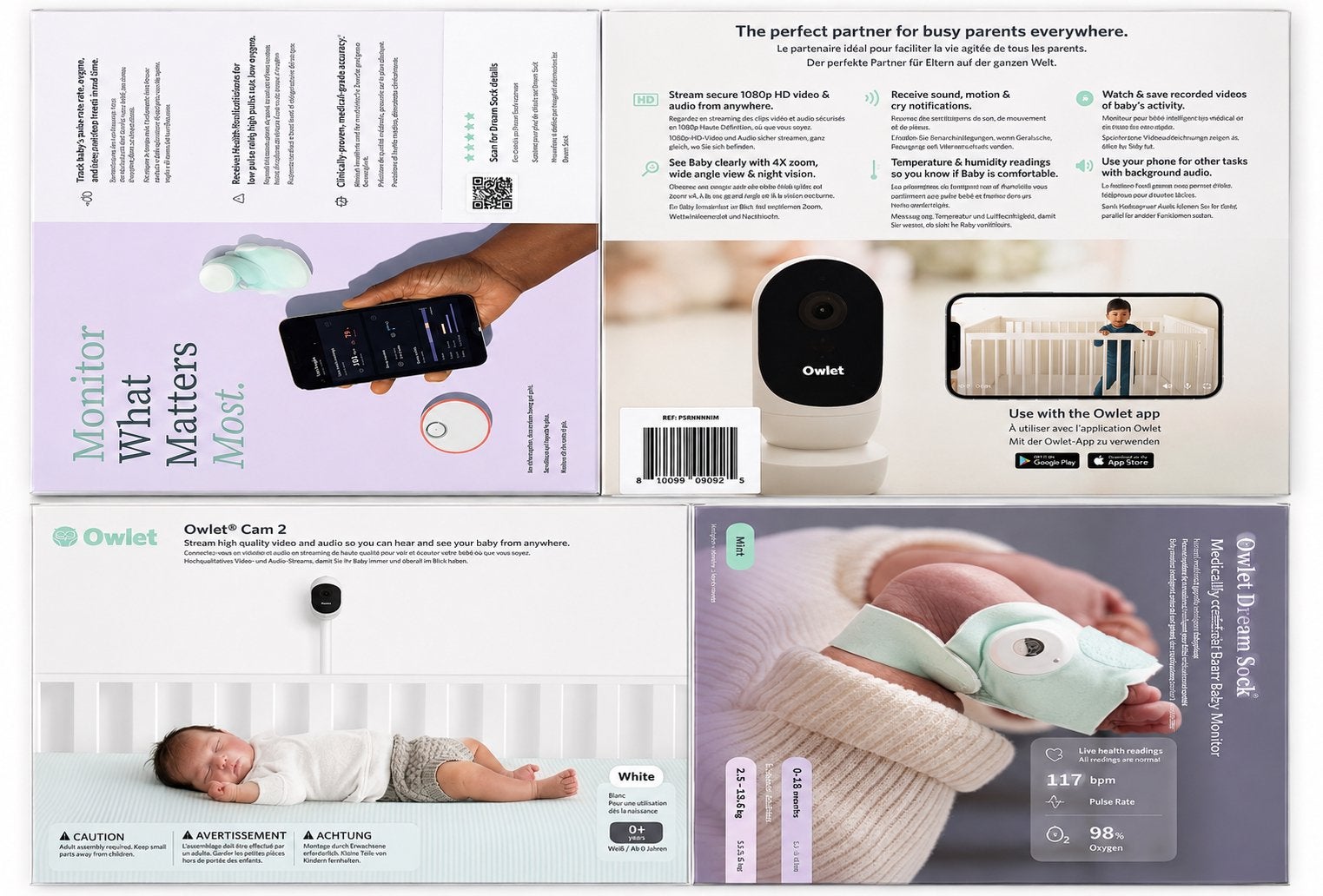 Owlet Dream Sock + Owlet Cam 2 – Complete Set, Ophalen, Zo goed als nieuw
