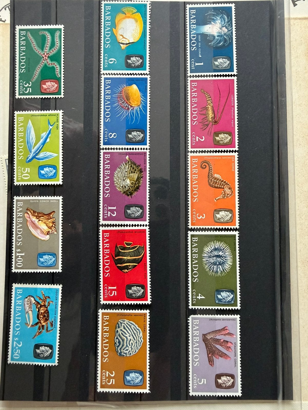 Barbados mooie reeks met scharnierspoor, Ophalen of Verzenden