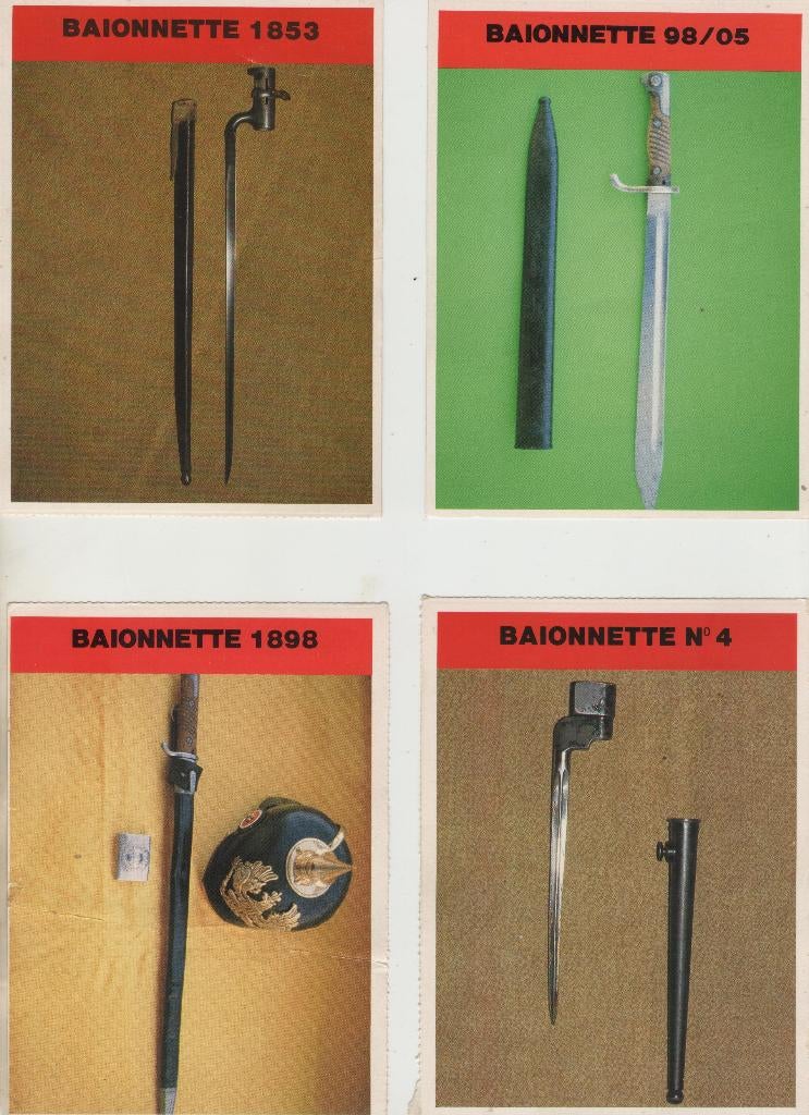 18 fiches de baïonnettes différentes, Collections, Enlèvement ou Envoi