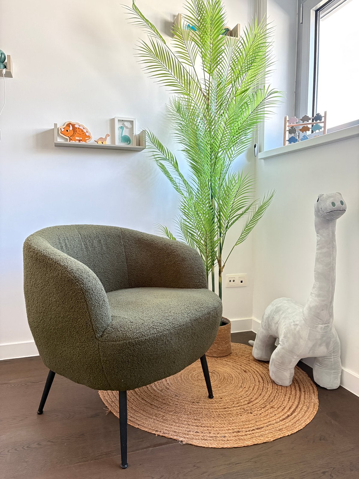 Fauteuil khaki bouclé Weba, Enlèvement, Comme neuf, Tissus