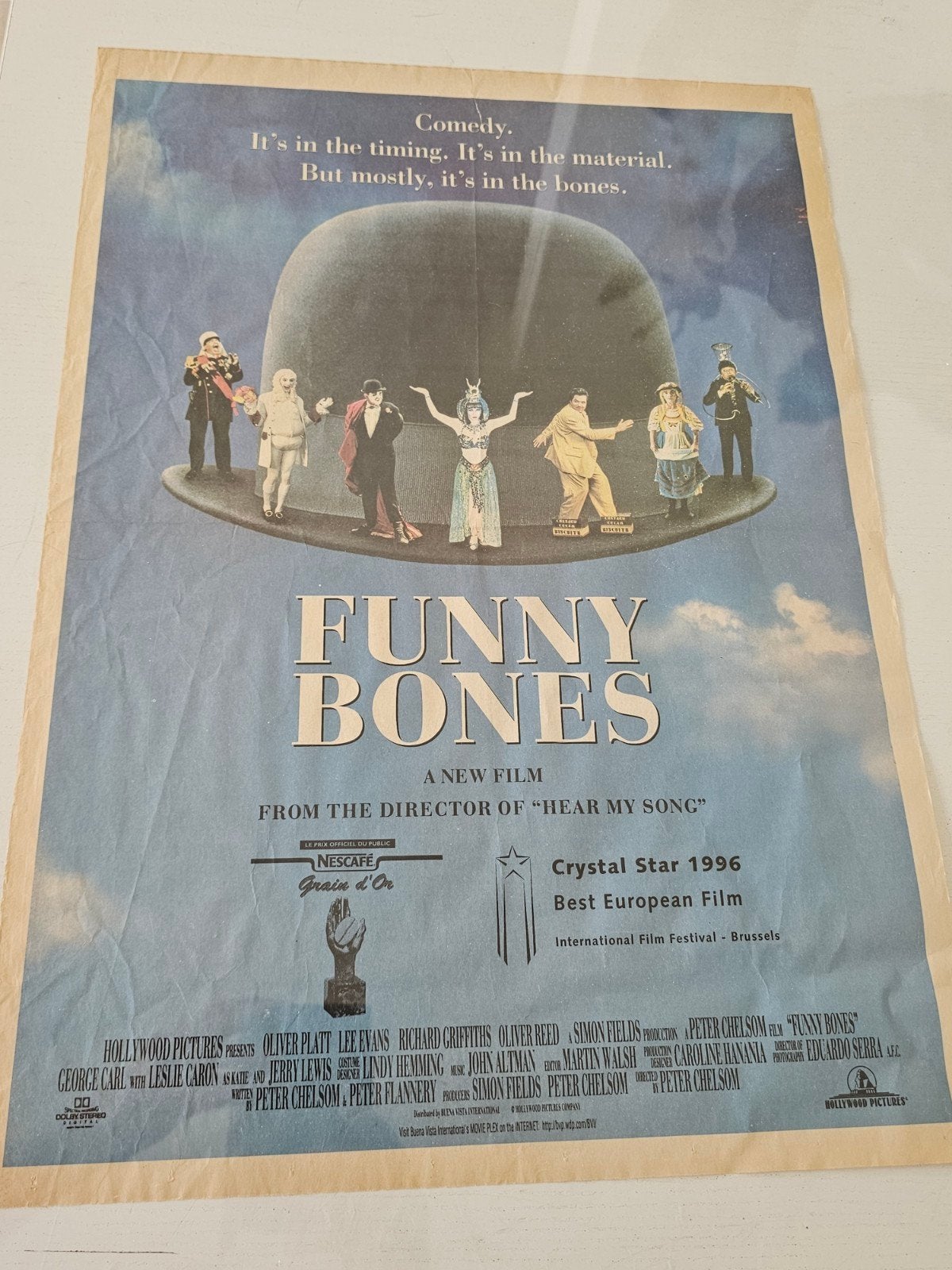 affiche originale de 1995 pour la comédie Funny Bone, Enlèvement ou Envoi