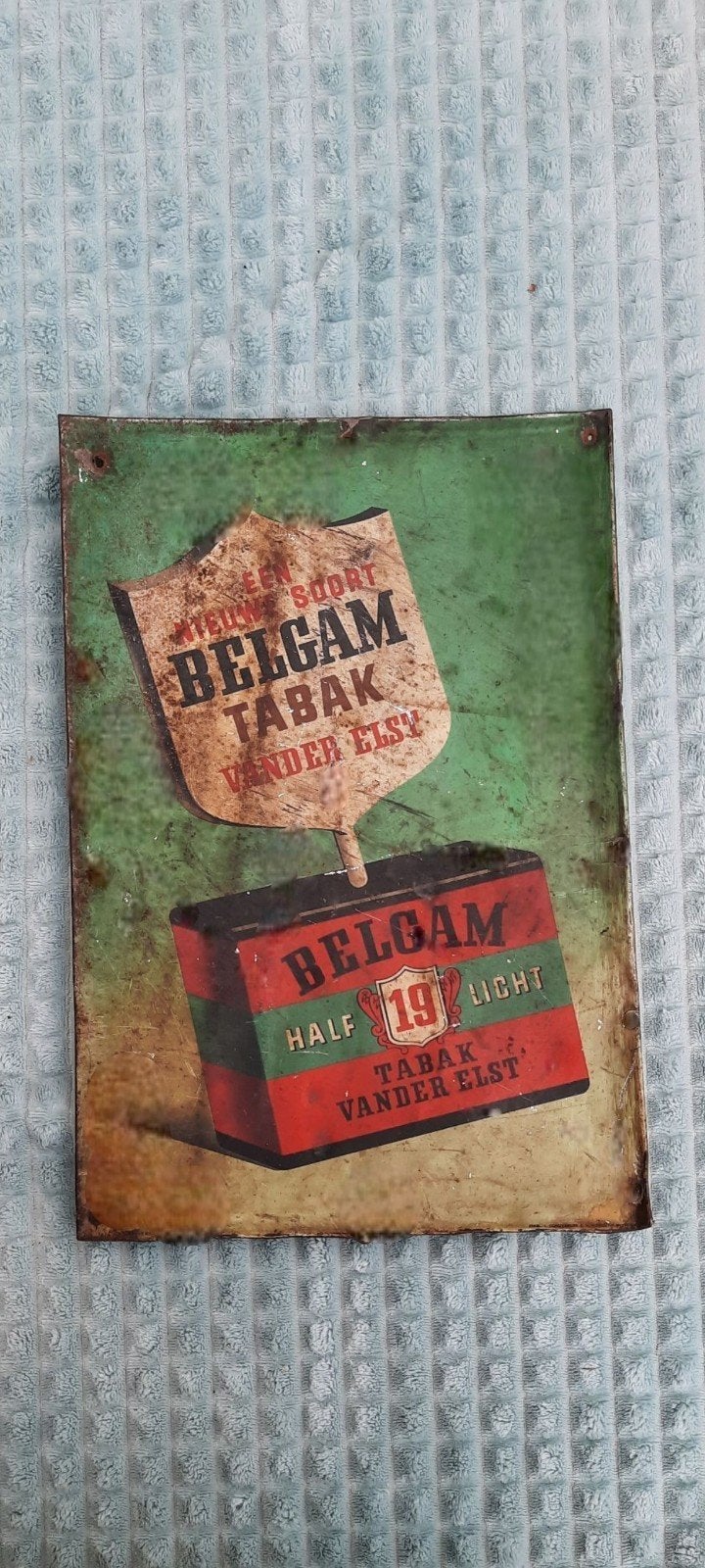Belgam Tabak (Vander Elst) reclamebord, Antiek en Kunst, Antiek | Email, Ophalen