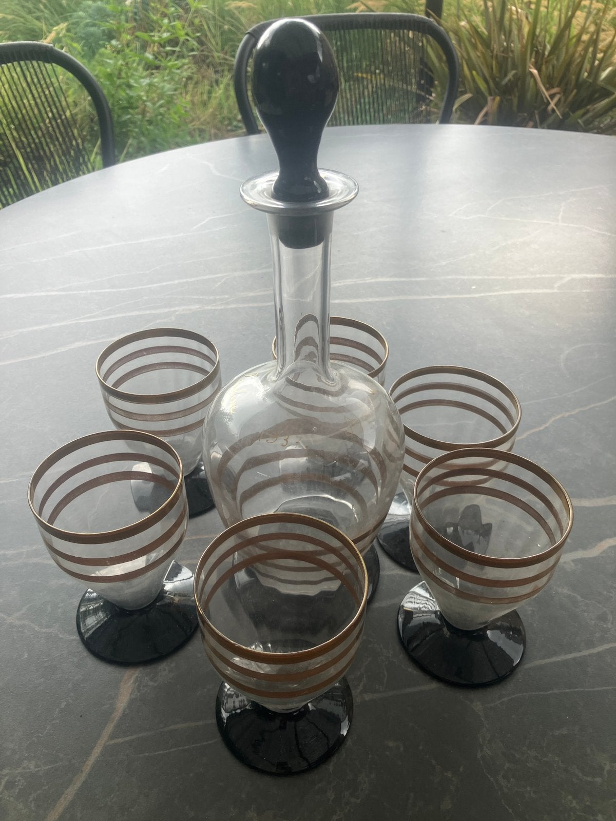Art-deco glazenset en karaf, Ophalen of Verzenden, Gebruikt