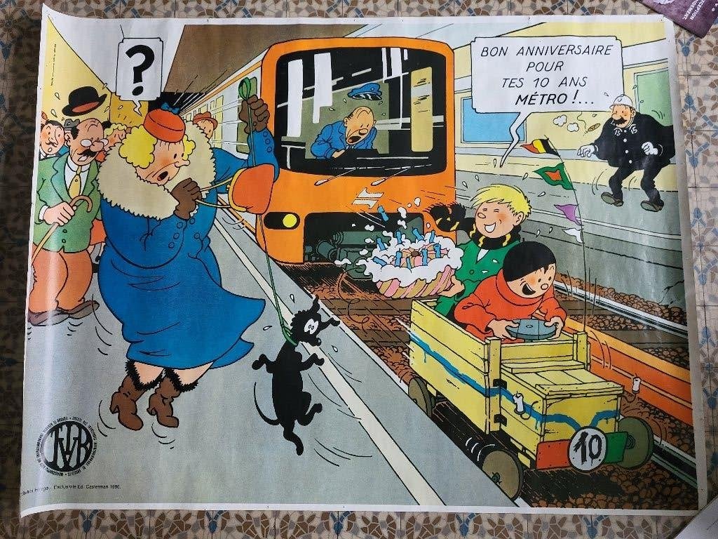 Affiche Quick et Flupke, Ophalen of Verzenden, Zo goed als nieuw