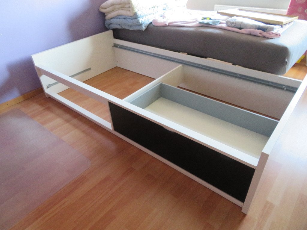 1 persoonsbed merk ODDA met onderbouw laden met matras, 100 cm, 210 cm, Enlèvement, Une personne