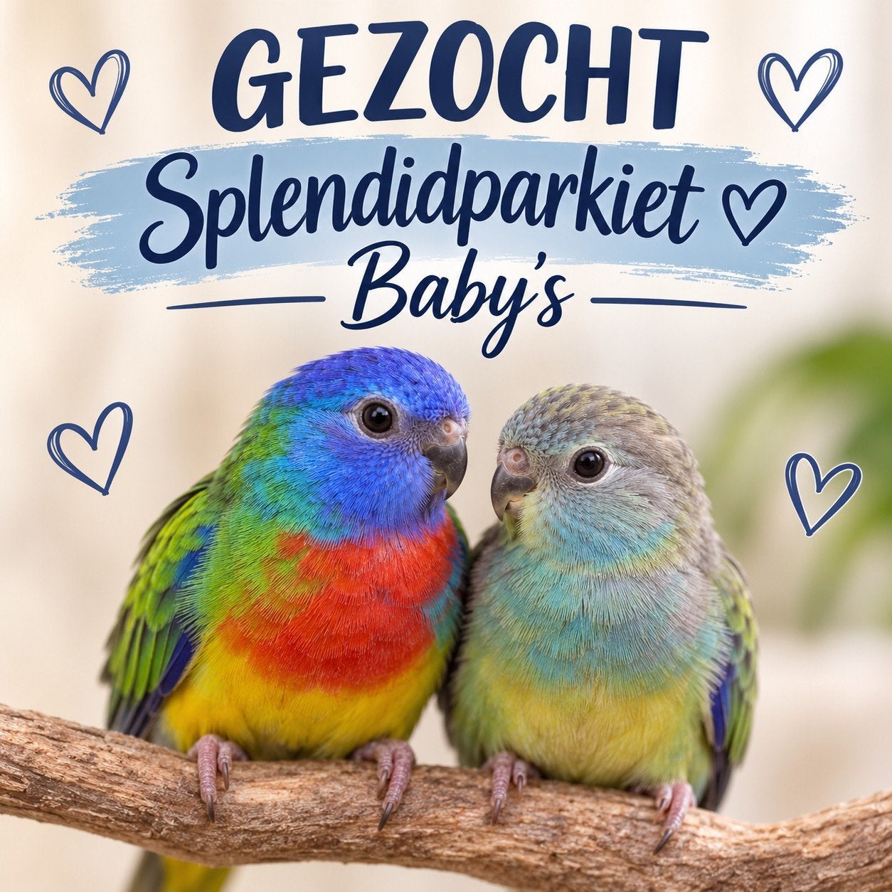 Gezocht splendid parkiet babies (alle kleuren ), Perruche