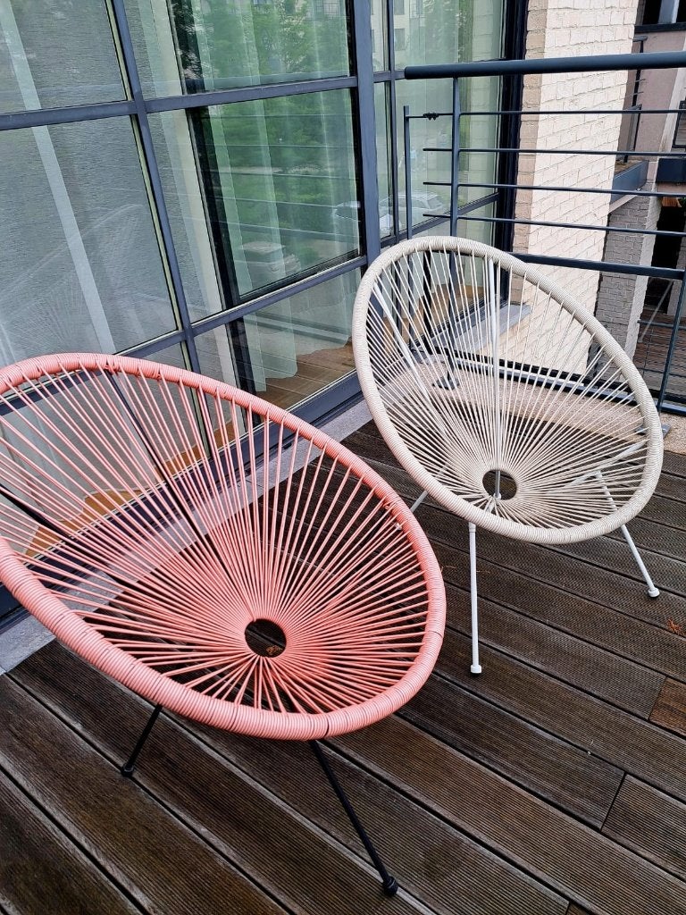 2 Fauteuils Acapulco (Rose / Beige), Maison & Meubles, Enlèvement, Utilisé