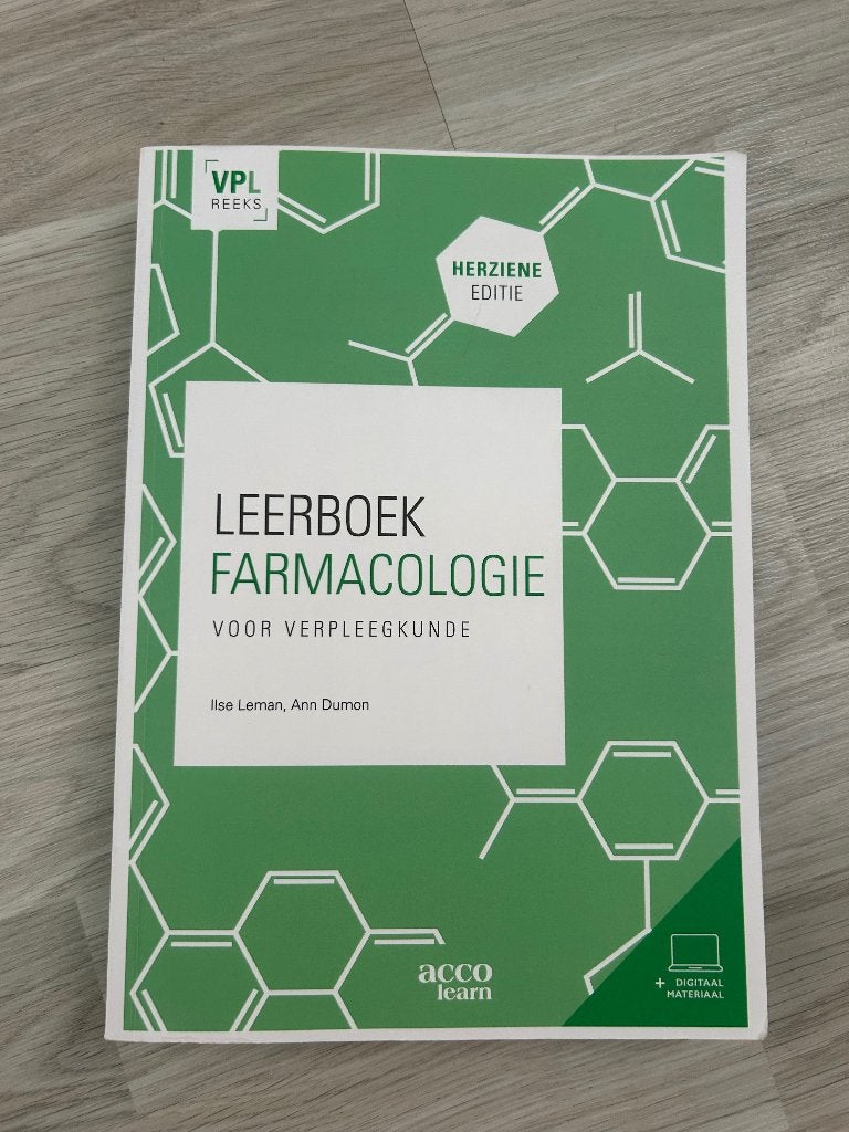 Leerboek Farmacologie voor verpleegkunde, Boeken, Overige wetenschappen, Acco, Ophalen of Verzenden, Zo goed als nieuw