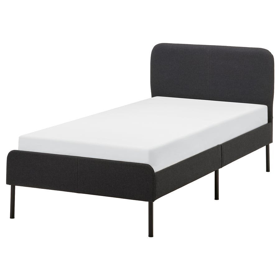 Eenpersoonsbed met hoofdbord en matras, Maison & Meubles, 90 cm, Enlèvement, Modern, Noir