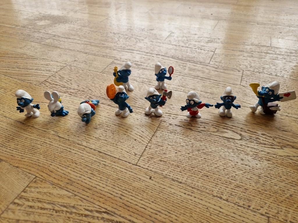 Vintage pvc smurfenfiguren (1970), Ophalen, Gebruikt, Verschillende Smurfen, Poppetje, Figuurtje of Knuffel
