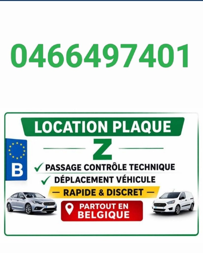 Controle technique, location plaque Z., Enlèvement ou Envoi, Révisé