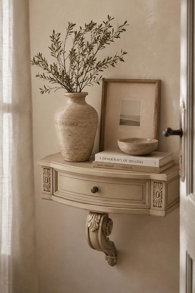 Vintage floating console table | Gustavian style, Ophalen, Zo goed als nieuw