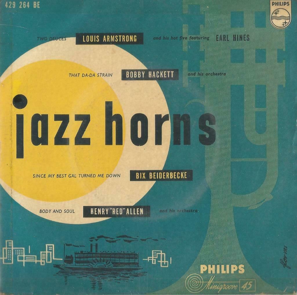 Jazz Hornes – Louis Armstrong / Bobby Hackett + 2 – EP, Ophalen of Verzenden, Gebruikt, Jazz en Blues
