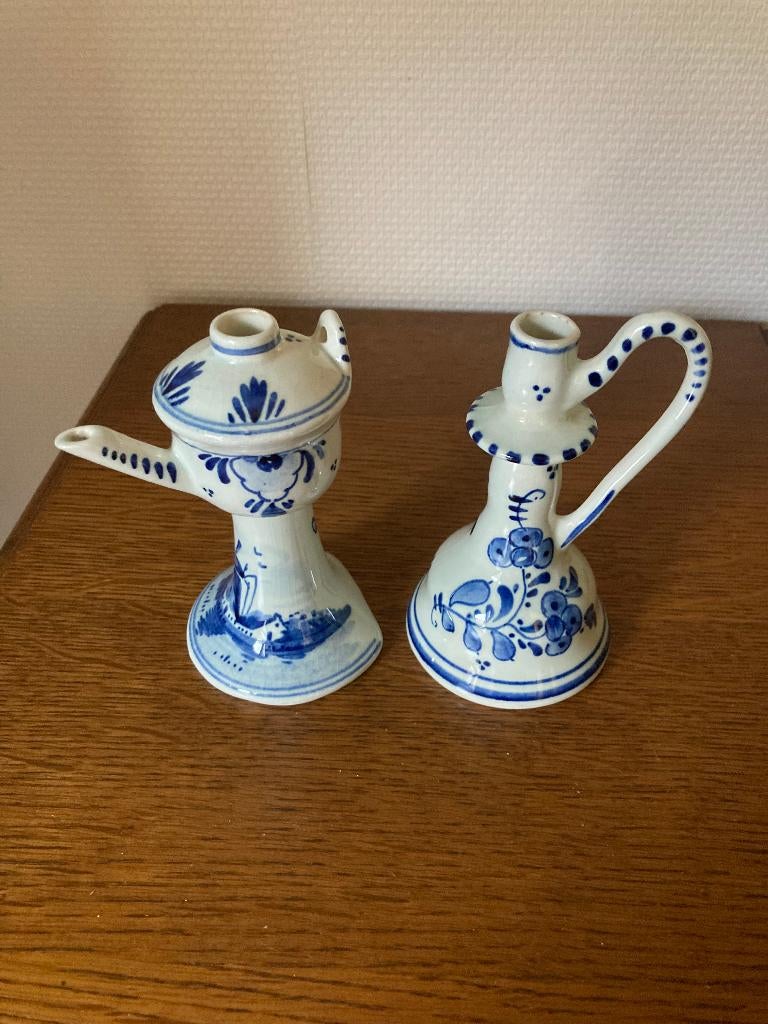 bouteille d'huile et de vinaigre en poterie bleue de Delft, Enlèvement ou Envoi