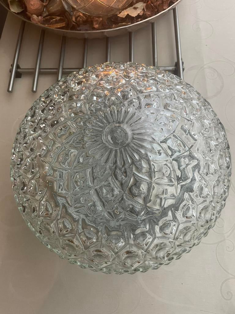 Glazen vintage wandlamp, verlichting, kristal,retro,, Ophalen of Verzenden, Zo goed als nieuw