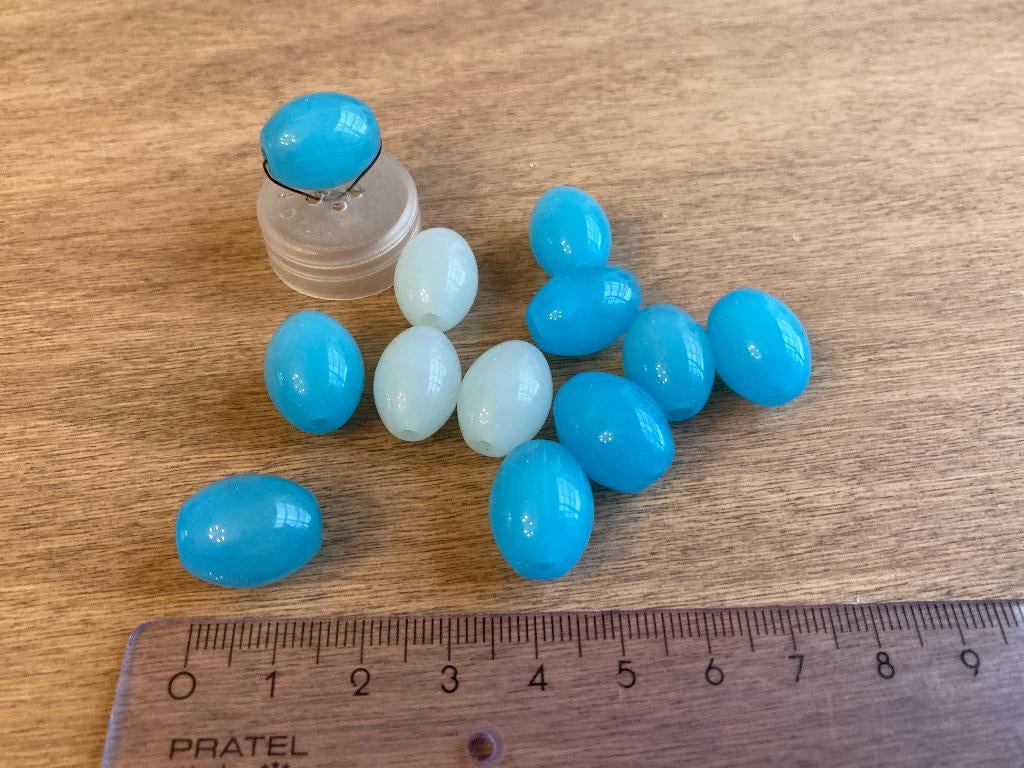 Kralen licht blauw - 12x16 mm - 12 stuks, Ophalen of Verzenden, Nieuw, Kraal