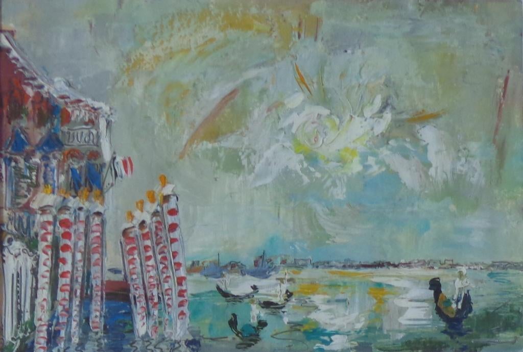 JACK GODDERIS / VENETIE / OLIEVERF / 48x60cm / KADER / SIG, Enlèvement ou Envoi