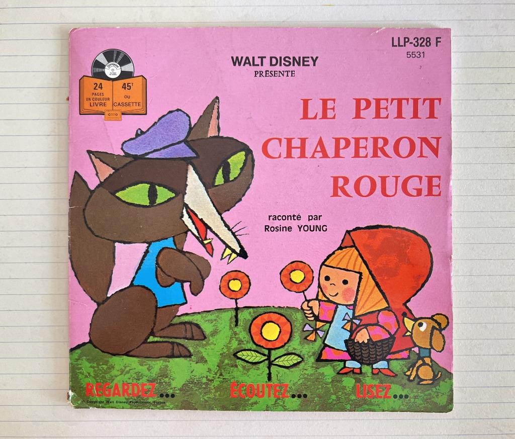 Livre disque 45 tours Le petit chaperon rouge de Walt Disney, Enlèvement ou Envoi, Utilisé, Fable ou Conte (de fées)