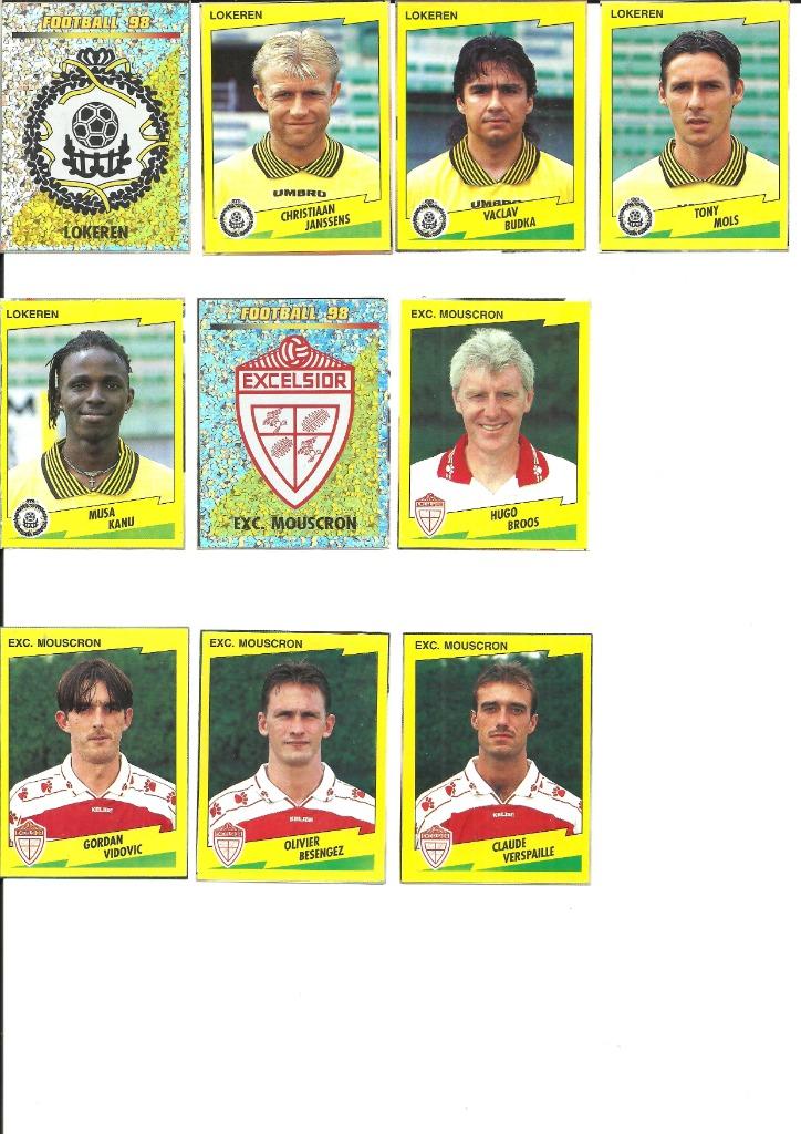 Panini Football 98 - Lokeren - Moeskroen/Mouscron - recup, Enlèvement ou Envoi, Utilisé, Plusieurs autocollants