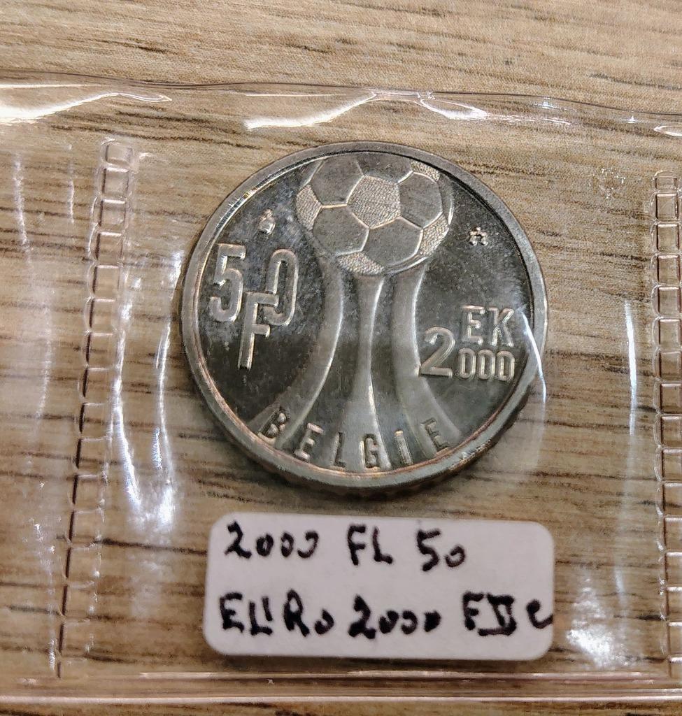 piece 50 francs - Albert II - Euro 2000 en néerlandais, Enlèvement ou Envoi