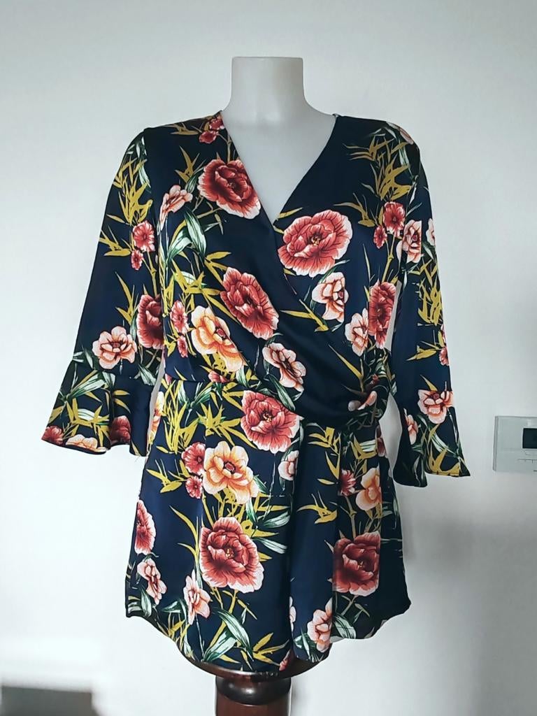 ELLI WITTE playsuit met gekruiste hartjes, maat L, Ophalen of Verzenden, Zo goed als nieuw