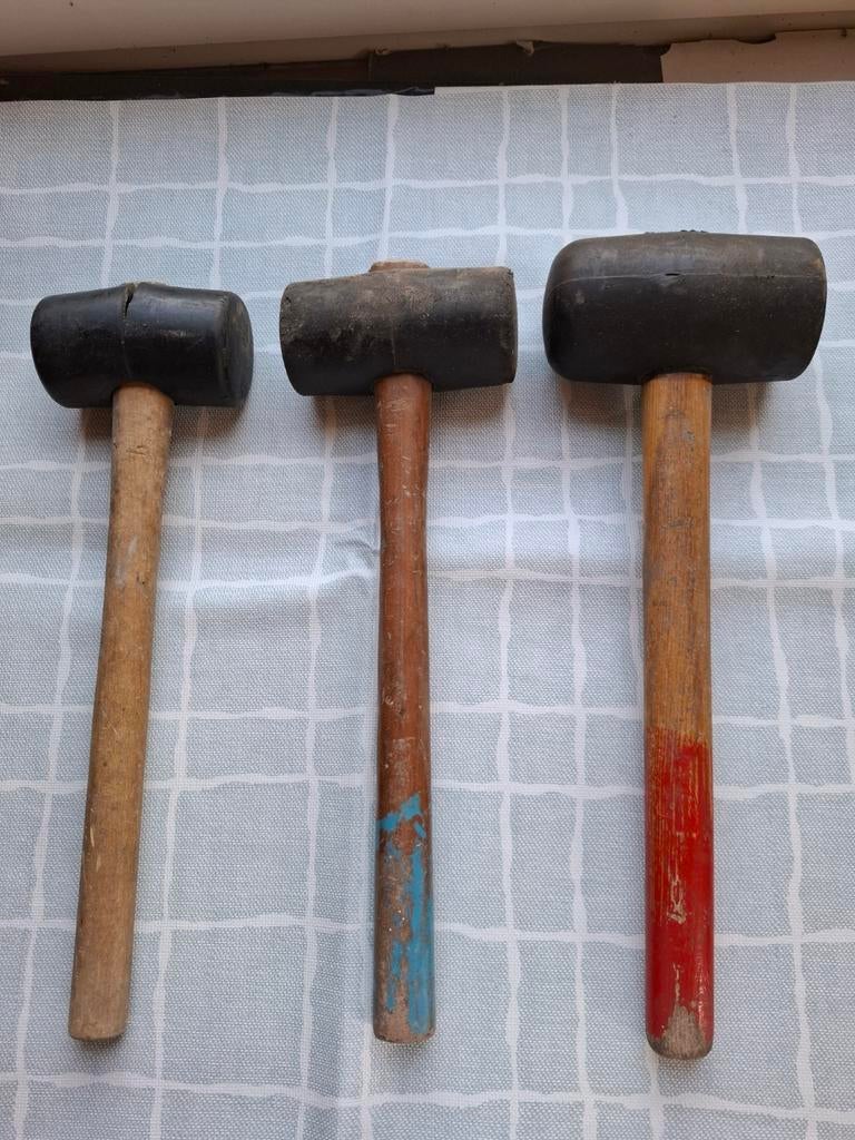 3 rubberen hamers €20, Enlèvement ou Envoi, Comme neuf
