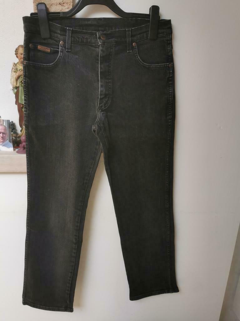 Grijs zwarte heren jeans van Wrangler, Ophalen of Verzenden, Grijs