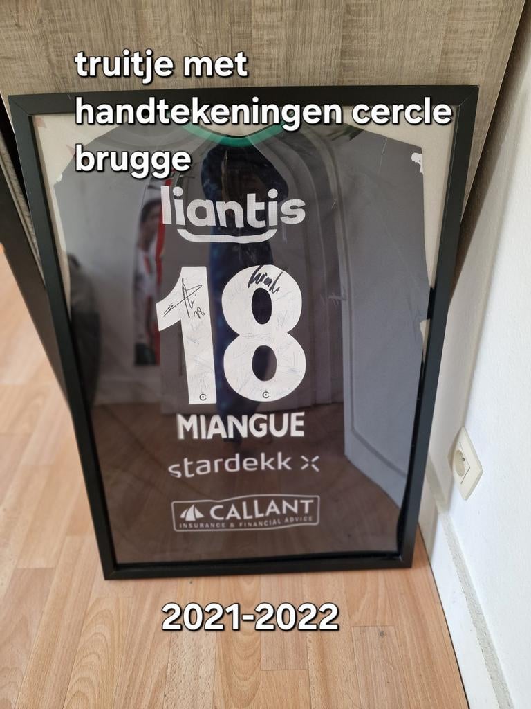 Wedstrijd shirt Miange met handtekeningen Cercle Brugge, Ophalen of Verzenden, Nieuw, Shirt