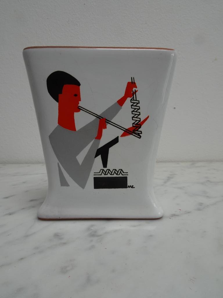ZELDZAME KERAMIEK VAASJE LEUVEN DESIGN VINTAGE, Ophalen of Verzenden