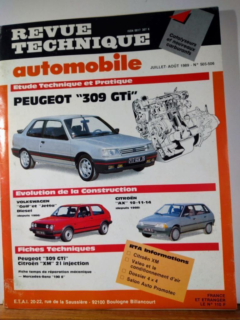 RTA - Peugeot 309 GTi - VW Golf et Jetta-Citroën AX-505-506, Auto diversen, Handleidingen en Instructieboekjes, Verzenden