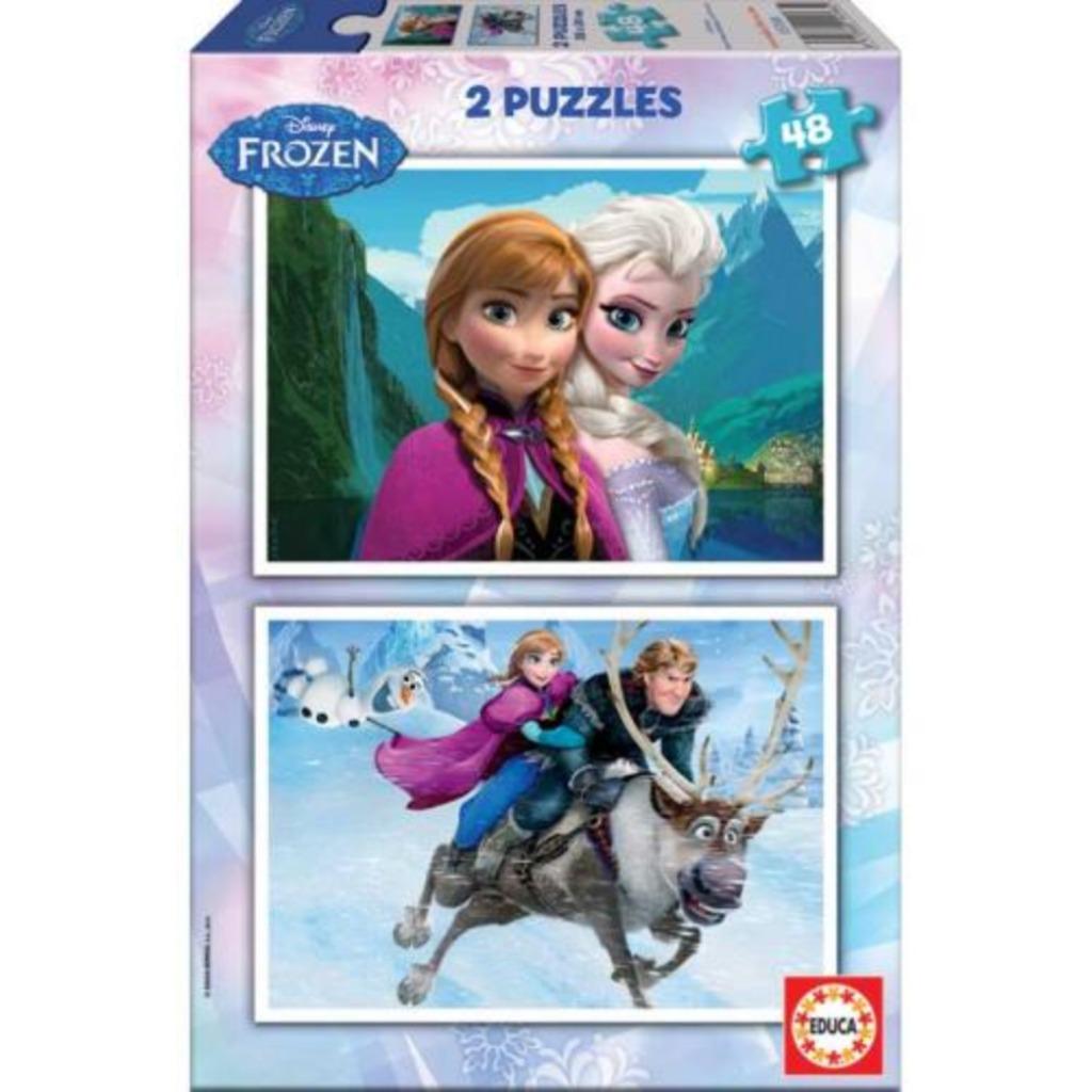 Puzzles 2x48 pièces la reine des neiges disney frozen educa, Ophalen, Zo goed als nieuw, Puzzelen