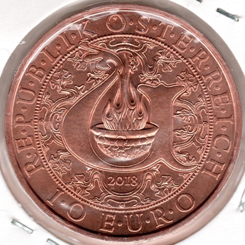 Oostenrijk: 10 Euro 2018 Aartsengel Uriël KM#3285 Ref 16547, Ophalen of Verzenden, Oostenrijk, 10 euro, Losse munt