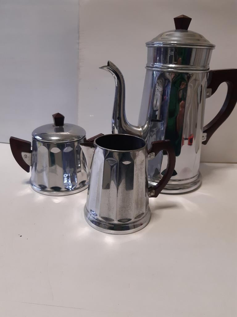 Cafetière Art Déco, sucrier, pot à lait, Enlèvement ou Envoi