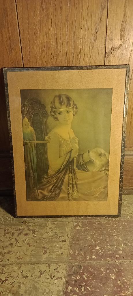Art Deco lithografie, Gene Pressler-1920, 23x31, n222, Antiek en Kunst, Kunst | Etsen en Gravures, Gravure, Mode, Ophalen of Verzenden